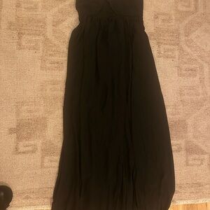 Birdie Grey Bridesmaid Black Strapless Maxi Dress